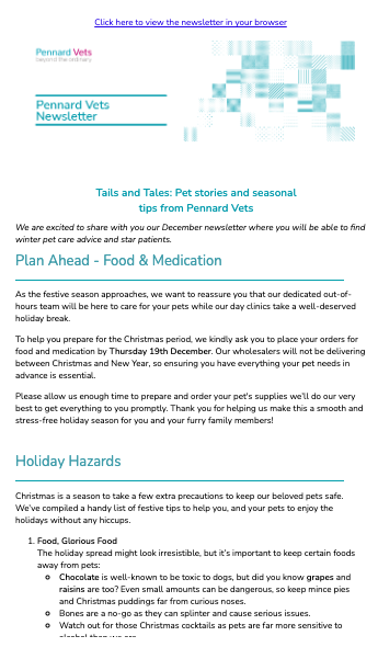 Quarterly newsletter